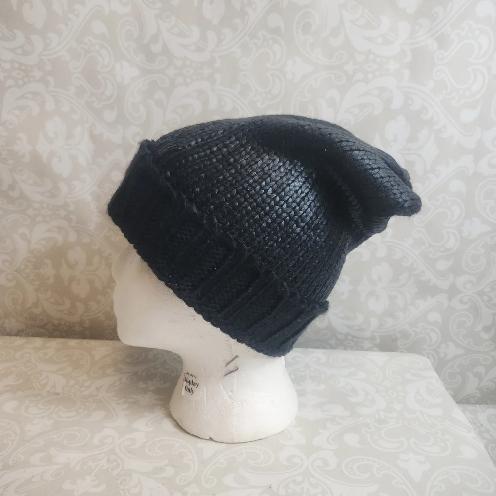 NWT William Rast Black Slouchy Knit Hat/ Beanie - Picture 3 of 9